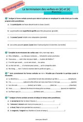 La fin des verbes en [é] et [è] - Exercices avec les corrections : 6eme Primaire - PDF à imprimer