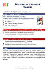 Semaine 6 - école à la maison IEF - Fiches  : 2eme Secondaire