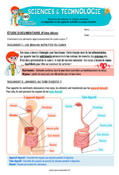 La digestion et les apports nutritifs au corps humain - Exercices - Edith Eprouvette : 5eme Primaire - PDF à imprimer