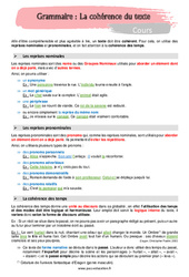 La cohérence du texte - Séquence complète : 1ere Secondaire - PDF à imprimer