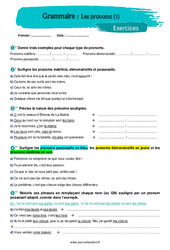 Les pronoms (1) - Exercices avec les corrigés : 1ere Secondaire - PDF à imprimer