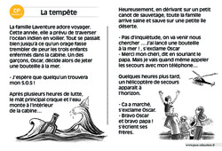 La tempête - Lecture interactive  -  Luminéo - Niveau 3 : 1ere Primaire
