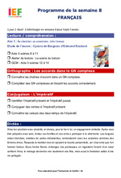 IEF Instruction En Famille, École à la maison pour la Semaine 8 - école à la maison IEF - Fiches  : 2eme Secondaire