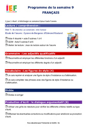 IEF Instruction En Famille, École à la maison pour la Semaine 9 - école à la maison IEF - Fiches  : 2eme Secondaire