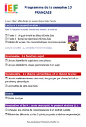IEF Instruction En Famille, École à la maison pour la Semaine 13 - école à la maison IEF - Fiches  : 2eme Secondaire