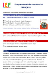 IEF Instruction En Famille, École à la maison pour la Semaine 14 - école à la maison IEF - Fiches  : 2eme Secondaire
