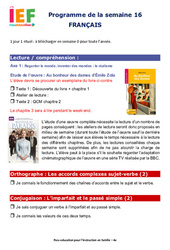 IEF Instruction En Famille, École à la maison pour la Semaine 16 - école à la maison IEF - Fiches  : 2eme Secondaire