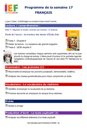 IEF Instruction En Famille, École à la maison pour la Semaine 17 - école à la maison IEF - Fiches  : 2eme Secondaire