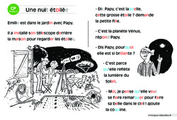 La nuit étoilée - Lecture interactive  -  Luminéo - Niveau 2 : 1ere Primaire