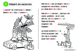 Départ en vacances - Lecture interactive  -  Luminéo - Niveau 2 : 1ere Primaire