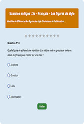 Cours et exercice : Les figures de style - Fiches  - Exercice en ligne : 3eme Secondaire