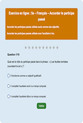Cours et exercice : L'accord du participe passé - Fiches  - Exercice en ligne : 1ere Secondaire