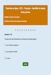 Leçon, exercice et évaluation :<br/> Le temps d'une phrase - Fiches  - Exercice en ligne : 2eme Primaire