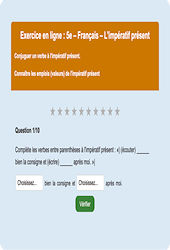 L'impératif présent - Fiches Exercice en ligne  - Fiches Français - Conjugaison : 1ere Secondaire