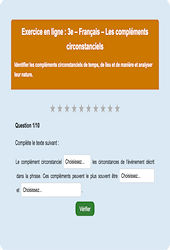 Les compléments circonstanciels - Fiches Exercice en ligne  - Fiches Français - Grammaire : 3eme Secondaire