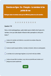 Cours et exercice : Le narrateur et les points de vue - Fiches  - Exercice en ligne : 3eme Secondaire