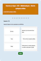 Solides et patrons - Fiches Exercice en ligne  - Fiches Mathématiques - Géométrie : 3eme Primaire