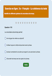 La cohérence du texte - Fiches Exercice en ligne  - Fiches Français - Grammaire : 3eme Secondaire