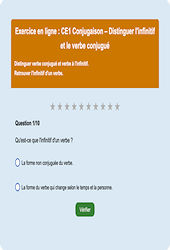 Verbe conjugué - Fiches Exercice en ligne  - Fiches Français - Conjugaison : 2eme Primaire