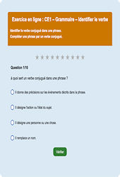 Leçon, exercice et évaluation :<br/> Verbe et son infinitif - Fiches  - Exercice en ligne : 2eme Primaire