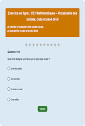 Solides et patrons - Fiches Exercice en ligne  - Fiches Mathématiques - Géométrie : 2eme Primaire