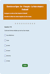 Futur de l'indicatif - Fiches  - Exercice en ligne : 1ere Secondaire