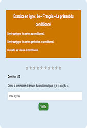 Conditionnel présent - Fiches Exercice en ligne  - Fiches Français - Conjugaison : 6eme Primaire
