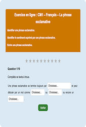 La phrase exclamative - Fiches Formes de phrases - Fiches  - Exercice en ligne : 4eme Primaire