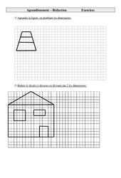 Agrandissement - Réduction - Exercices - Géométrie : 4eme Primaire - PDF à imprimer