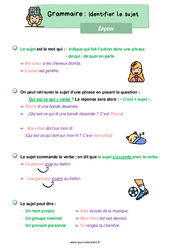 Séquence - Fiche de préparation Le sujet - Séquence complète : 2eme Primaire - PDF à imprimer