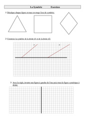 Symétrie - Exercices - Géométrie : 4eme Primaire - PDF à imprimer