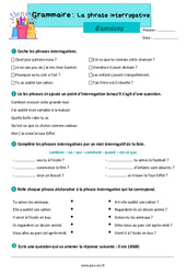 Exercice La phrase interrogative - Exercices avec les corrections : 2eme Primaire - PDF à imprimer