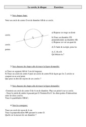 Cercle - Disque - Exercices - Géométrie - Mathématiques : 4eme Primaire - PDF à imprimer