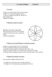 Cercle - Disque - Exercices - Géométrie - 2 : 4eme Primaire - PDF à imprimer