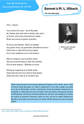 Exercice Sonnet à M. L. Ulback - Littérature : 3eme Secondaire - PDF à imprimer