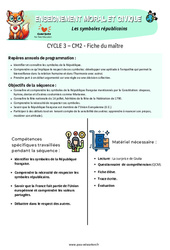 Les symboles républicains - Séquence - Fiche de préparation - EMC : 5eme Primaire - PDF à imprimer