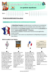 Les symboles républicains - Exercices - EMC : 5eme Primaire - PDF à imprimer