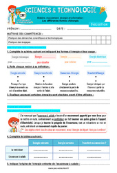 Examen Les différentes formes d’énergie - Examen Evaluation - Edith Eprouvette : 4eme Primaire - PDF à imprimer