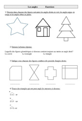 Angles - Exercices - Géométrie - 2 : 4eme Primaire - PDF à imprimer