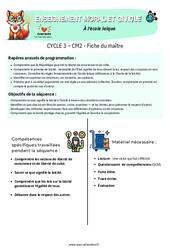 À l’école laïque - Séquence - Fiche de préparation - EMC : 5eme Primaire - PDF à imprimer