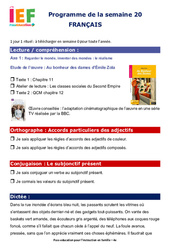 IEF Instruction En Famille, École à la maison pour la Semaine 20 - école à la maison IEF - Fiches  : 2eme Secondaire