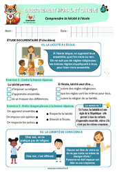 Exercice Comprendre la laïcité à l’école - Exercices - EMC : 2eme Primaire - PDF à imprimer