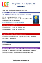 IEF Instruction En Famille, École à la maison pour la Semaine 23 - école à la maison IEF - Fiches  : 2eme Secondaire