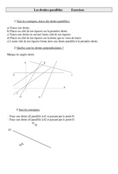 Droites parallèles - Exercices - Géométrie - Mathématiques : 4eme Primaire - PDF à imprimer
