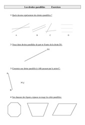 Droites parallèles - Exercices - Géométrie : 4eme Primaire - PDF à imprimer