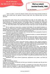 Exercice Mort au ralenti (Andrée Chedid) - Littérature : 3eme Secondaire - PDF à imprimer