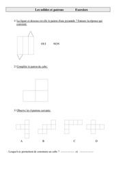 Solides et patrons - Exercices - Géométrie : 4eme Primaire - PDF à imprimer