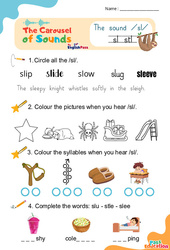 Vidéo interactive /sl/ sl stl - Carousel of Sounds - Vidéo interactive + Fiche : 3eme Maternelle, [Primaire]