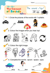 Vidéo interactive /sp/ - Carousel of Sounds - Vidéo interactive + Fiche : 3eme Maternelle, [Primaire]