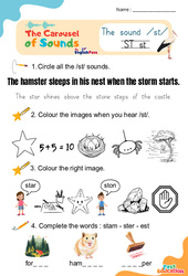 Vidéo interactive /st/ - Carousel of Sounds - Vidéo interactive + Fiche : 3eme Maternelle, [Primaire]